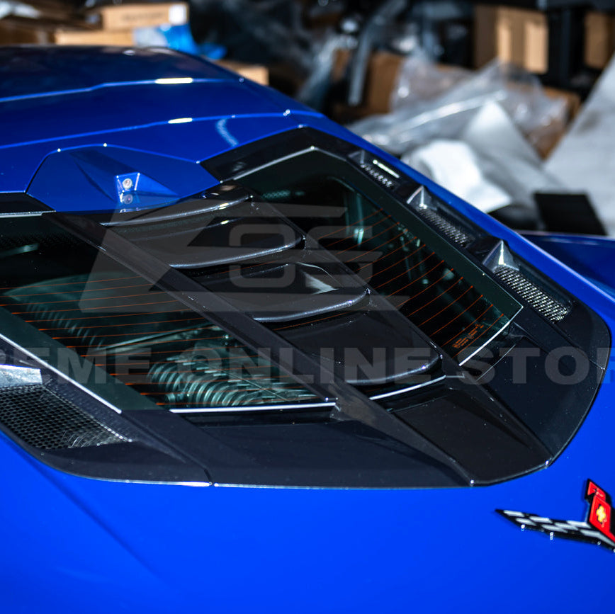 Corvette C8 | ZR1 Style CARBON FLASH Rear Window Vent Louver Cover image 10