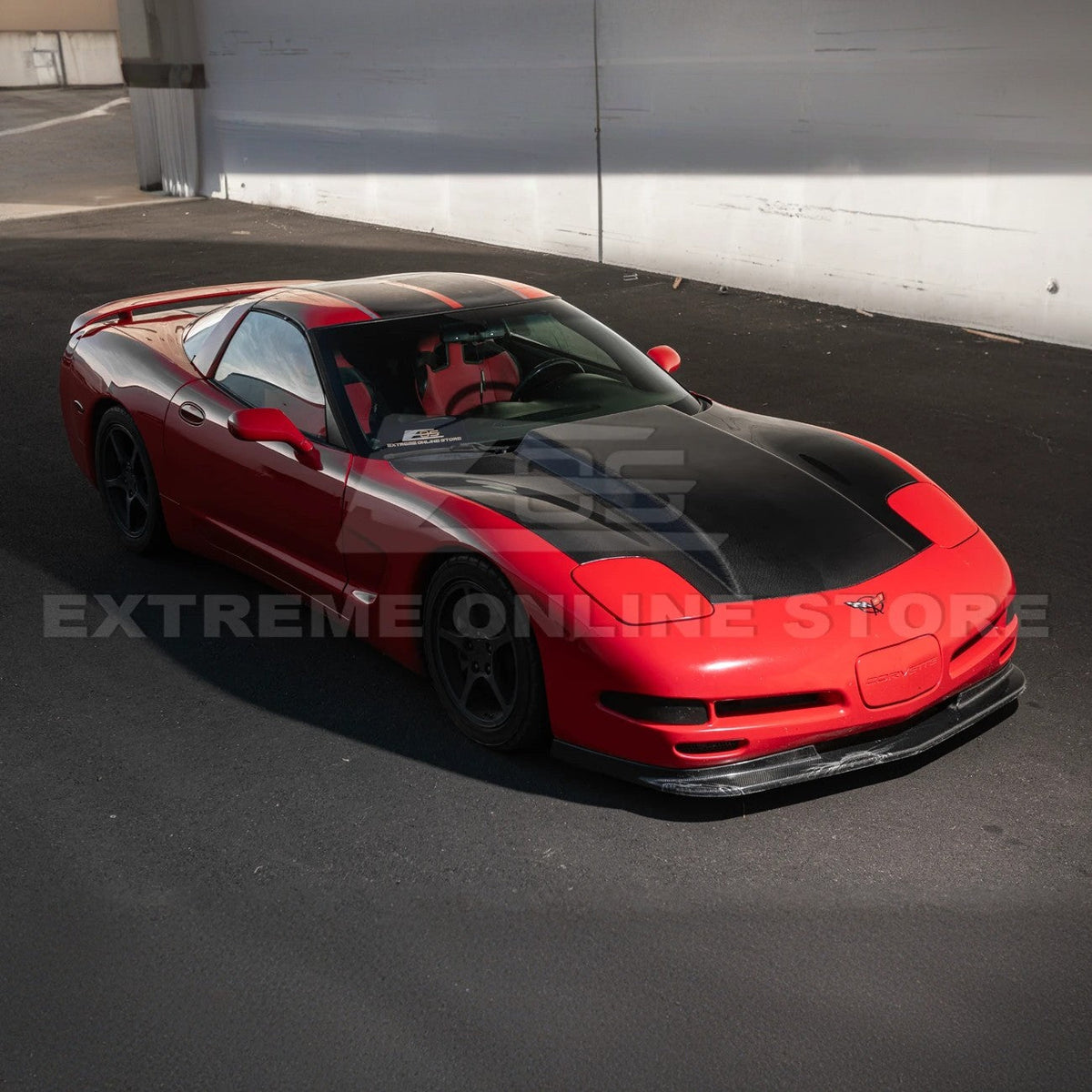 Corvette C5 Front Cow Vented Hood Cover image 3
