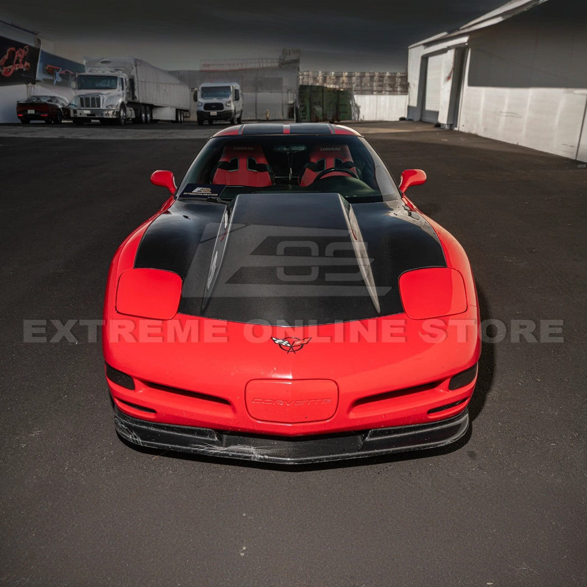 Corvette C5 Front Cow Vented Hood Cover image 6