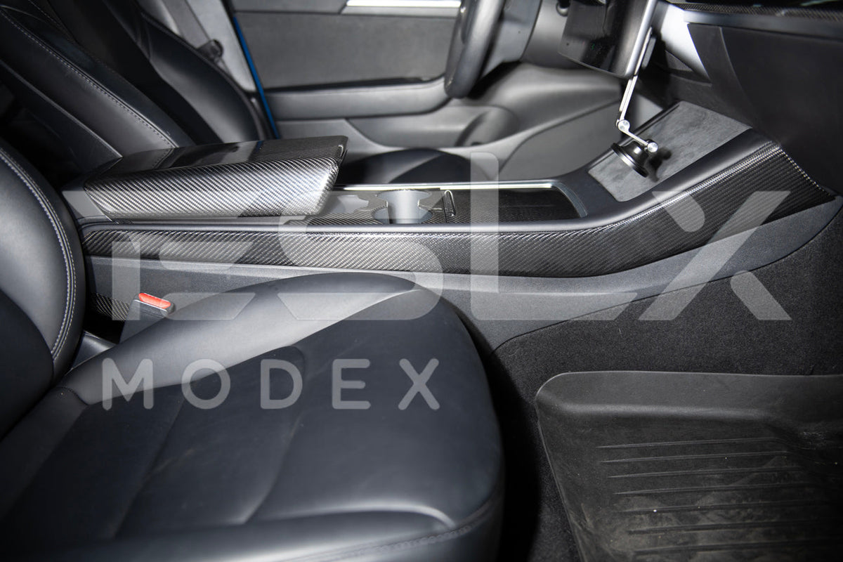 2020-23 Tesla Model 3 20-25Y Carbon Fiber Interior Center Console Shift Sides image 22