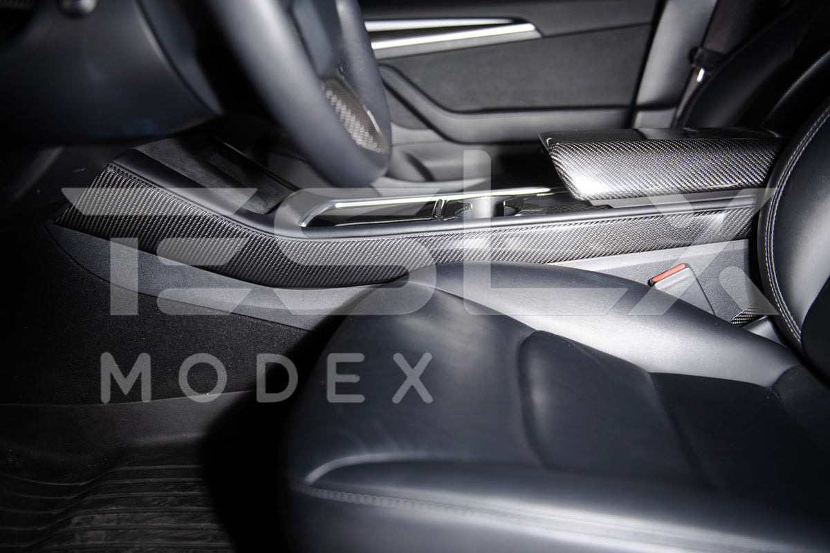 2020-23 Tesla Model 3 20-25Y Carbon Fiber Interior Center Console Shift Sides image 27