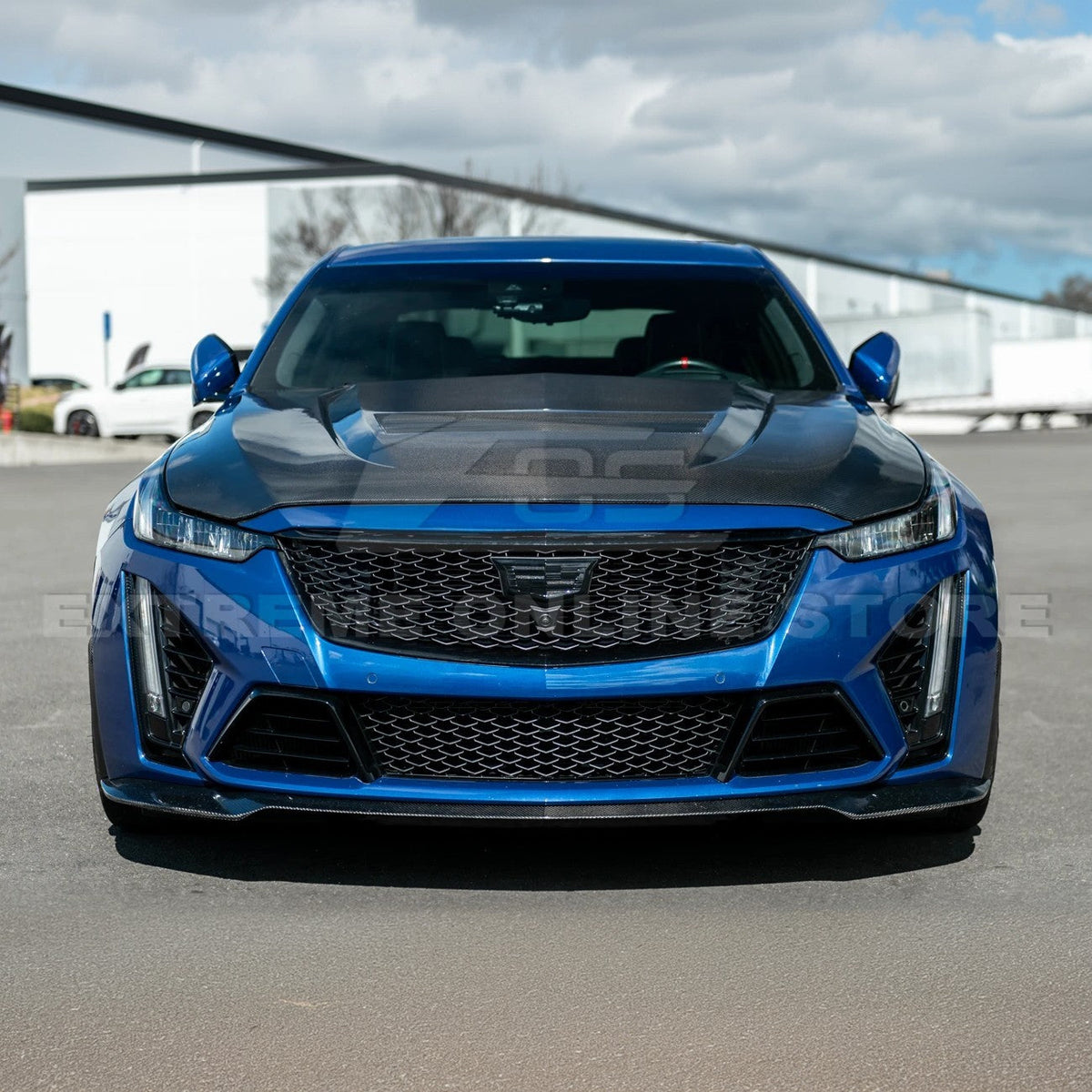 2020-Up Cadillac CT5 V | Blackwing CARBON FIBER Front Bumper Hood Vented Cover image 7