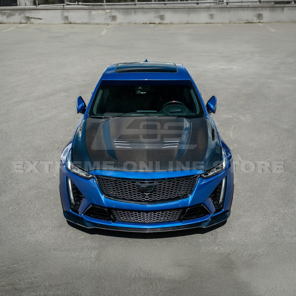 2020-Up Cadillac CT5 V | Blackwing CARBON FIBER Front Bumper Hood Vented Cover image 6