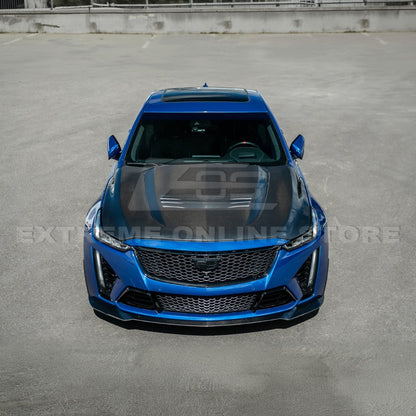 2020-Up Cadillac CT5 V | Blackwing CARBON FIBER Front Bumper Hood Vented Cover image 6