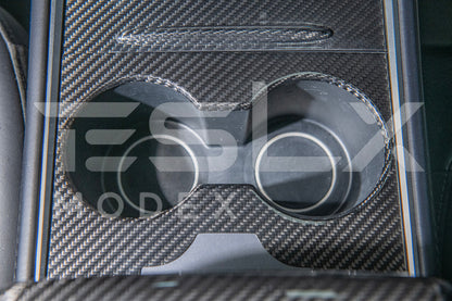 2020-23 Tesla Model 3 20-24 Y Carbon Fiber Interior Center Console Cover image 3