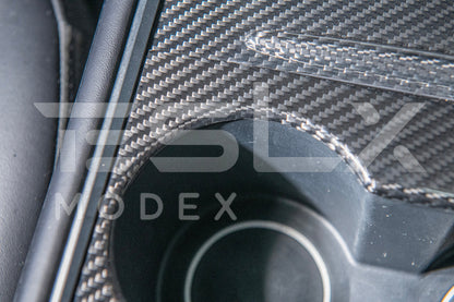 2020-23 Tesla Model 3 20-24 Y Carbon Fiber Interior Center Console Cover image 6