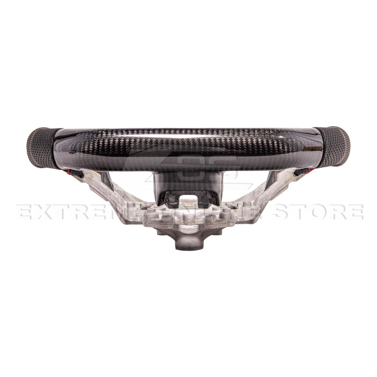 2015-23 Mustang Black Leather Red Stitching Carbon Fiber Steering Wheel image 5