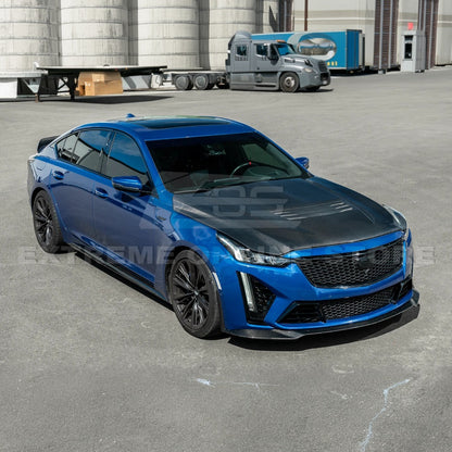 2020-Up Cadillac CT5 V | Blackwing CARBON FIBER Front Bumper Hood Vented Cover image 8
