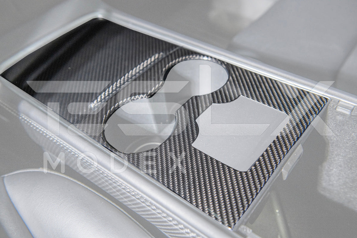 2020-23 Tesla Model 3 20-24 Y Carbon Fiber Interior Center Console Cover image 9