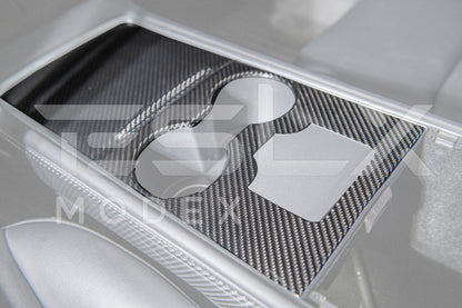 2020-23 Tesla Model 3 20-24 Y Carbon Fiber Interior Center Console Cover image 9