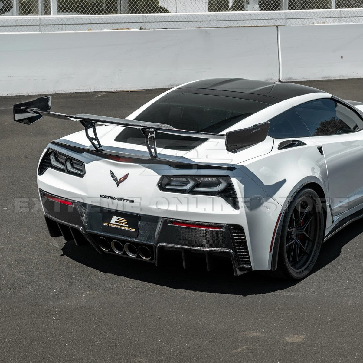 Corvette C7 ZR1 ZTK Conversion Extended High Wing With Wing Riser image 5