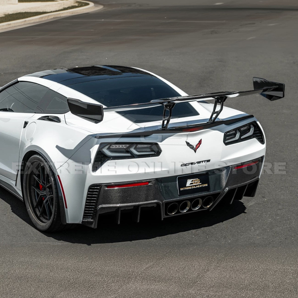 Corvette C7 ZR1 ZTK Conversion Extended High Wing With Wing Riser image 9