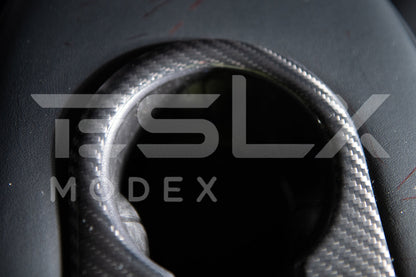 2020-23 Tesla Model 3 20-24 Y Carbon Fiber Interior Rear Water Cup Frame image 6