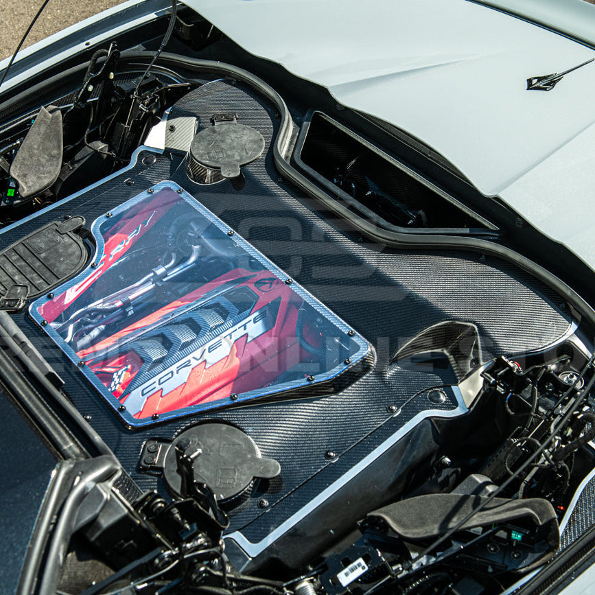 Corvette C8 HTC DRY Carbon Fiber Engine Bay Panel Cover image 61