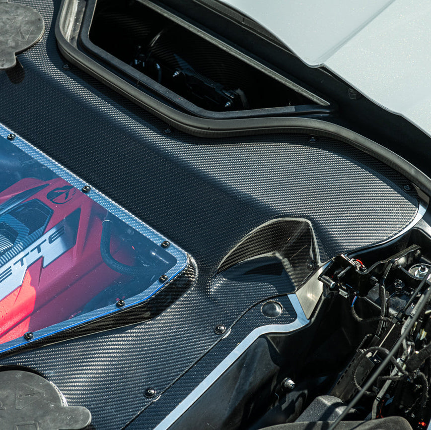Corvette C8 E-Ray Convertible CARBON FLASH Engine Bay Panel Clear Cover image 32