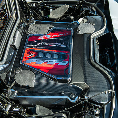 Corvette C8 E-Ray Convertible CARBON FLASH Engine Bay Panel Clear Cover image 26