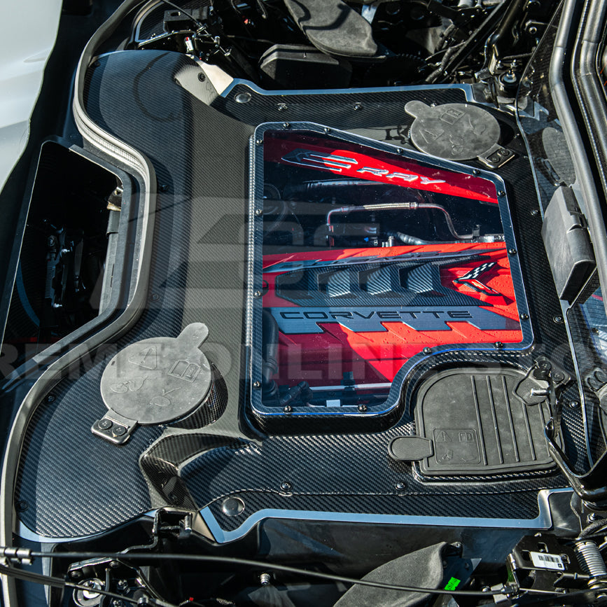 Corvette C8 HTC DRY Carbon Fiber Engine Bay Panel Cover image 63