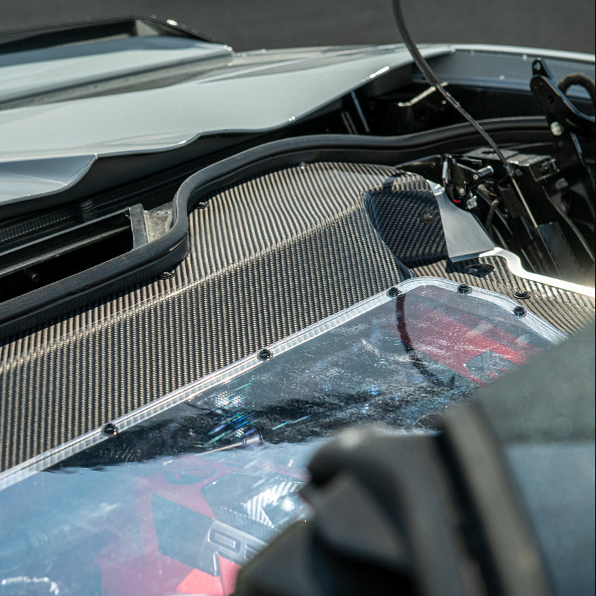 Corvette C8 E-Ray Convertible CARBON FLASH Engine Bay Panel Clear Cover image 35