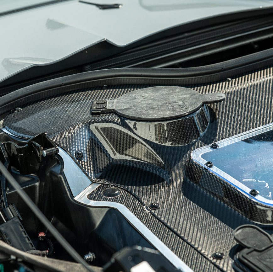 Corvette C8 E-Ray Convertible CARBON FLASH Engine Bay Panel Clear Cover image 36