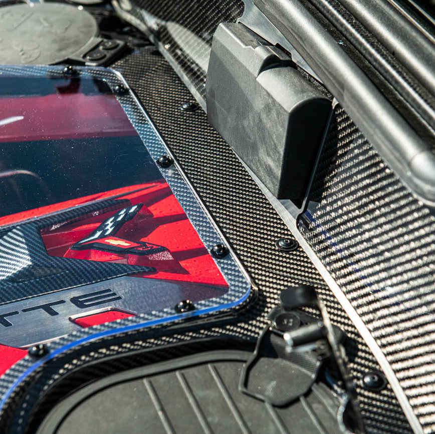 Corvette C8 E-Ray Convertible CARBON FLASH Engine Bay Panel Clear Cover image 37