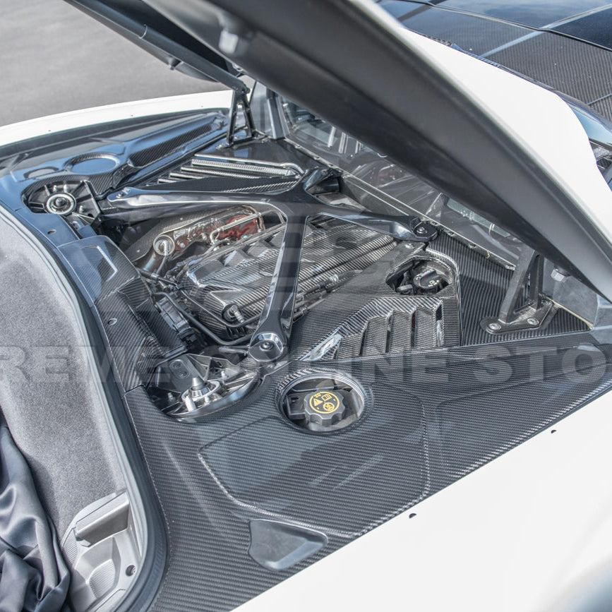 Corvette C8 DRY CARBON FIBER Coupe Engine Bay Panel Cover (3-Pieces Version) image 3