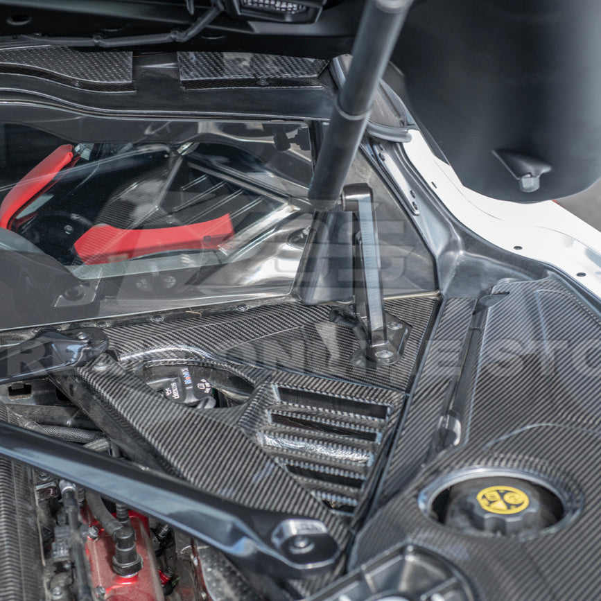 Chevrolet Corvette C8 DRY CARBON FIBER Engine Bay Corner Vent Cover image 7