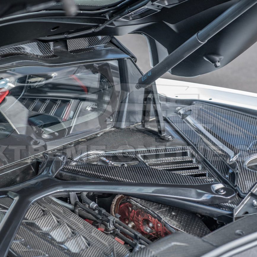 Chevrolet Corvette C8 DRY CARBON FIBER Engine Bay Corner Vent Cover image 8