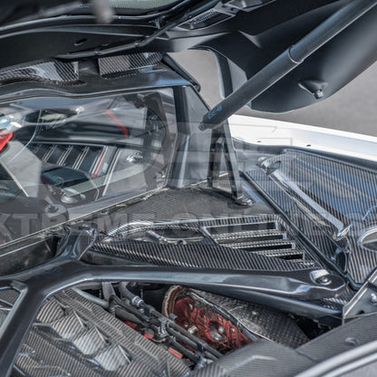 Chevrolet Corvette C8 DRY CARBON FIBER Engine Bay Corner Vent Cover image 8