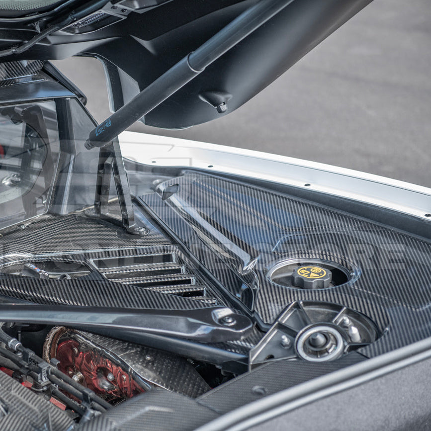 Corvette C8 DRY CARBON FIBER Coupe Engine Bay Panel Cover (3-Pieces Version) image 4