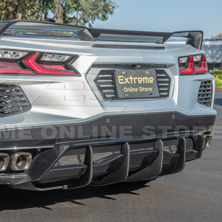 Corvette C8 Stingray DRY CARBON FIBEr Add-On Rear Diffuser Fin image 29