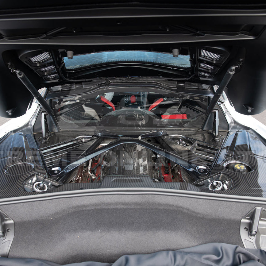 Chevrolet Corvette C8 DRY CARBON FIBER Engine Bay Corner Vent Cover image 6