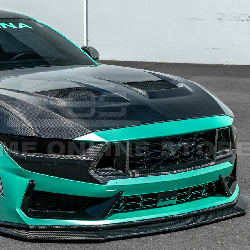 2024-Up Ford Mustang Dark Horse DRY CARBON FIBER Front Upper Middle Grille Trim image 8