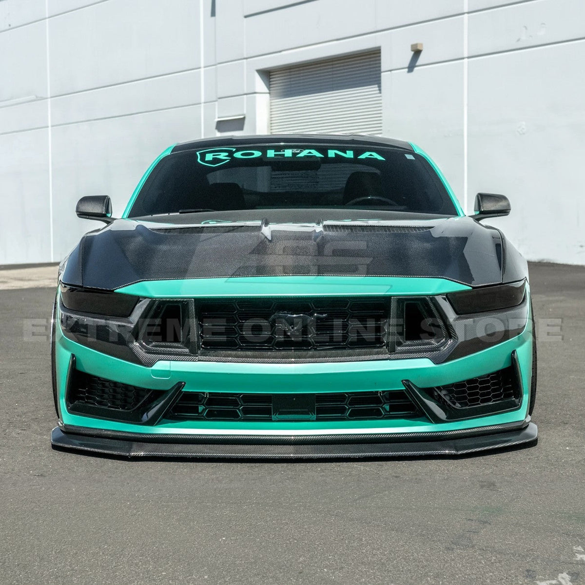 2024-Up Ford Mustang Dark Horse DRY CARBON FIBER Front Upper Middle Grille Trim image 5