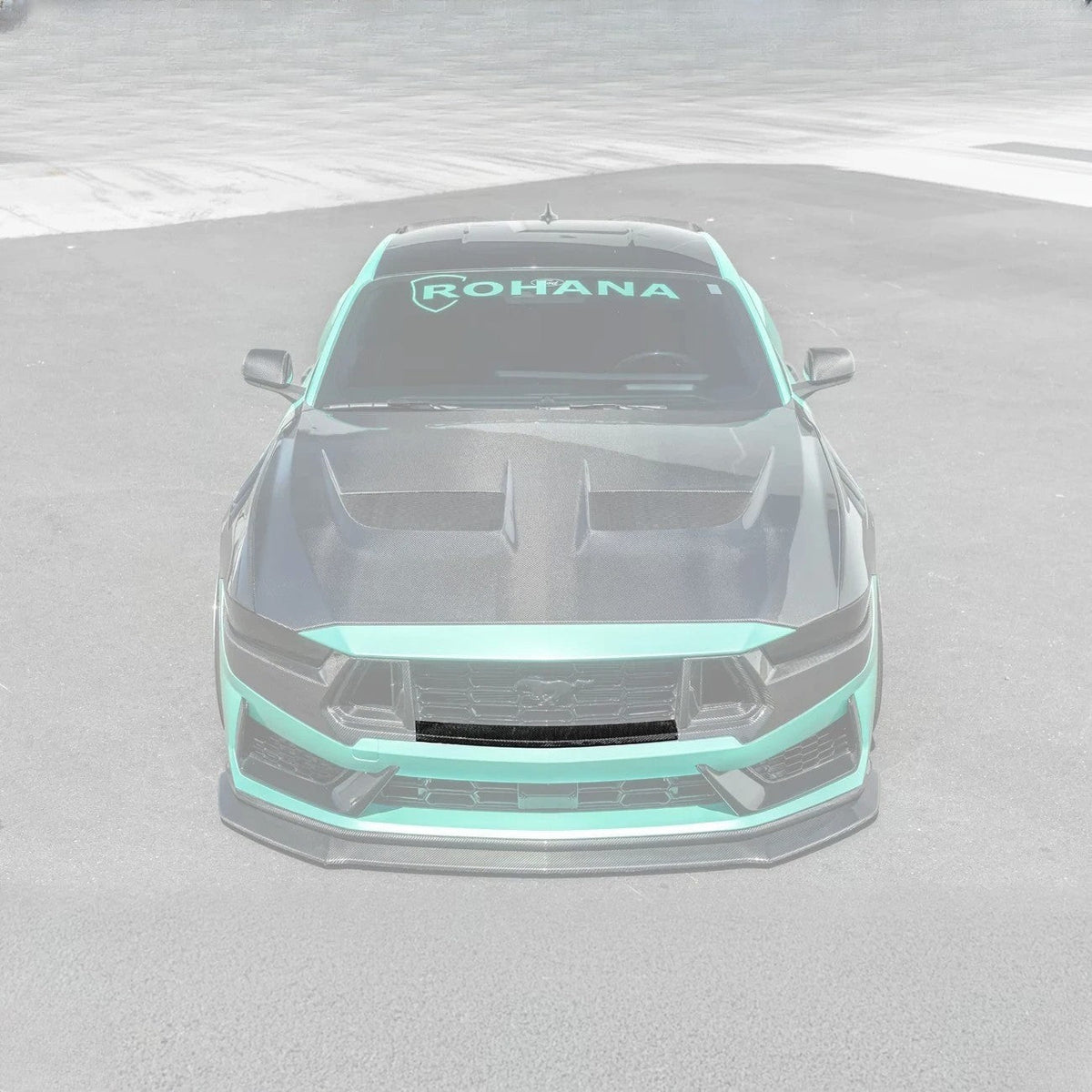 2024-Up Ford Mustang Dark Horse DRY CARBON FIBER Front Upper Middle Grille Trim image 2