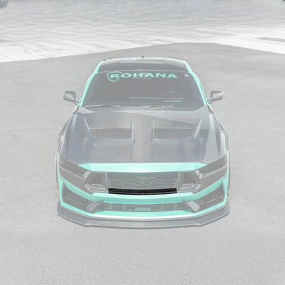 2024-Up Ford Mustang Dark Horse DRY CARBON FIBER Front Upper Middle Grille Trim image 2