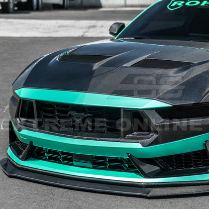 2024-Up Ford Mustang Dark Horse DRY CARBON FIBER Front Upper Middle Grille Trim image 4