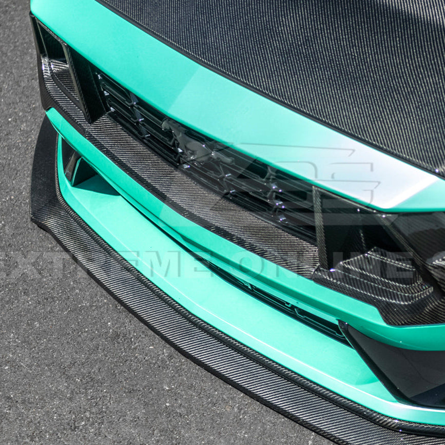 2024-Up Ford Mustang Dark Horse DRY CARBON FIBER Front Upper Middle Grille Trim image 10