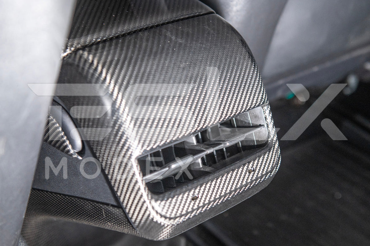 2020-23 Tesla Model 3 20-24 Y Carbon Fiber Interior Rear Air Outlet Cover image 5