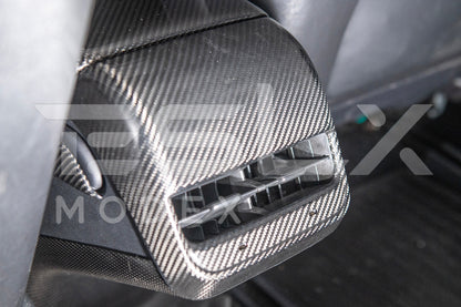 2020-23 Tesla Model 3 20-24 Y Carbon Fiber Interior Rear Air Outlet Cover image 5