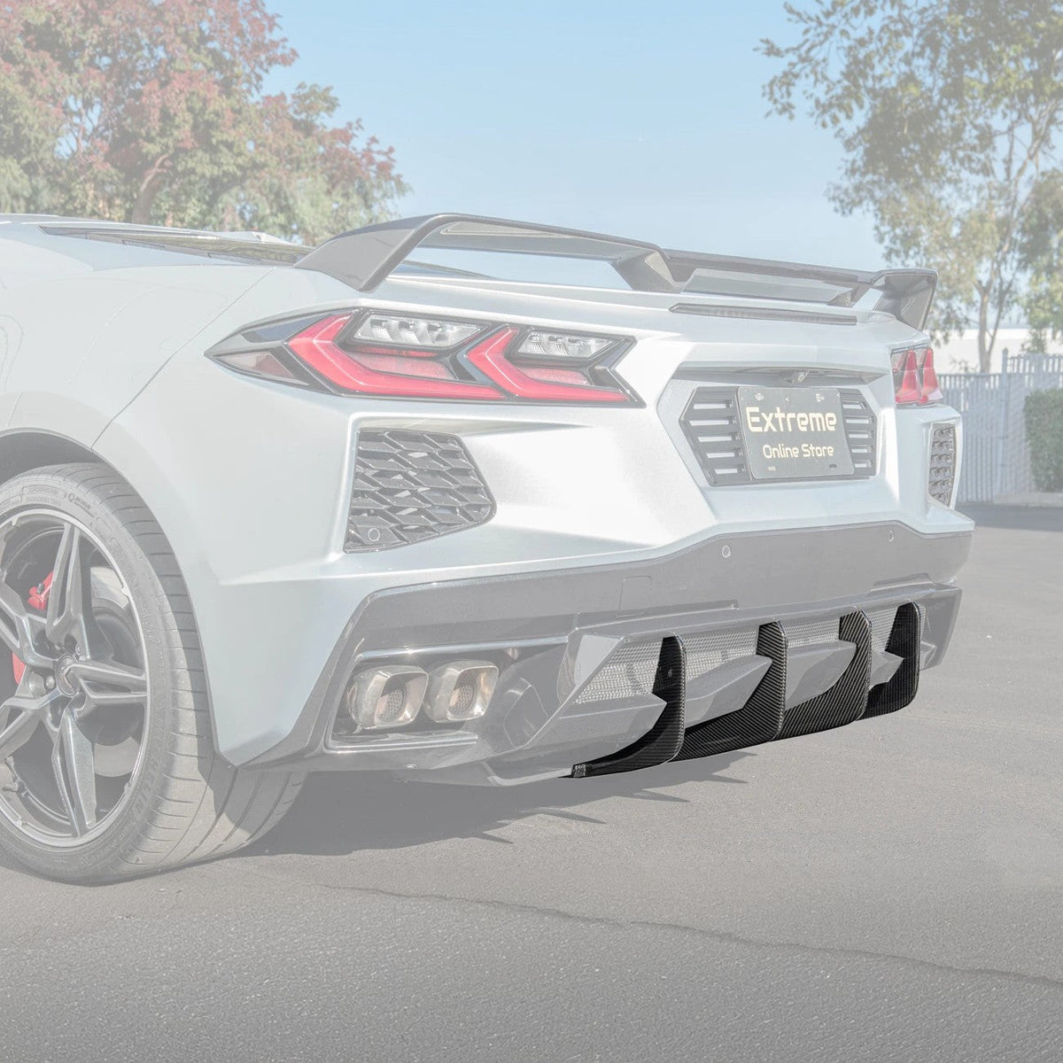 Corvette C8 Stingray DRY CARBON FIBEr Add-On Rear Diffuser Fin image 25