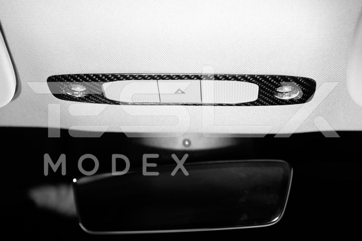 2020-23 Tesla Model 3 20-24 Y Carbon Fiber Interior Reading Light Frame image 3