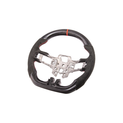 2015-23 Mustang Black Leather Red Stitching Carbon Fiber Steering Wheel image 17