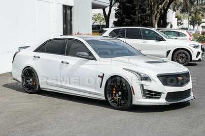 2016-19 Cadillac CTS-V Carbon Fiber Front Splitter Wheel Arch& Side Skirts Rockerst image 23