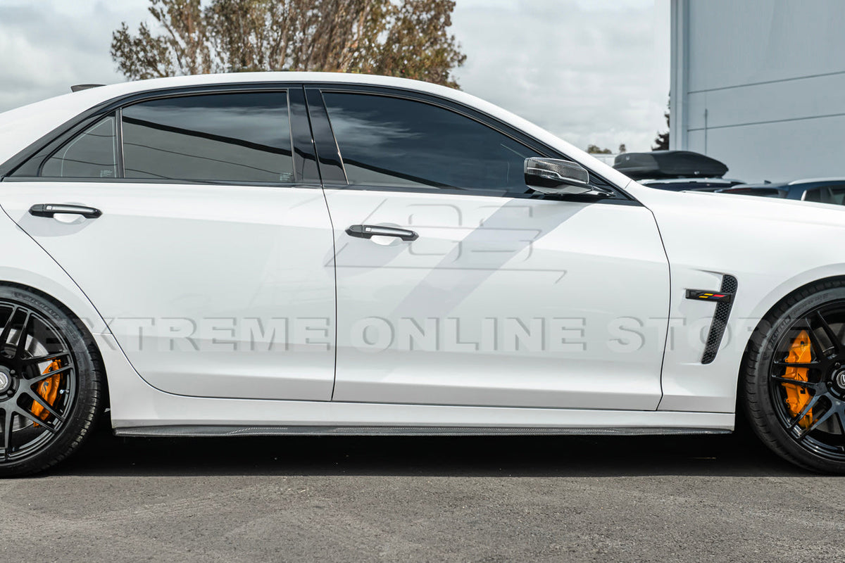 2016-19 Cadillac CTS-V Carbon Fiber Front Splitter Wheel Arch& Side Skirts Rockerst image 24