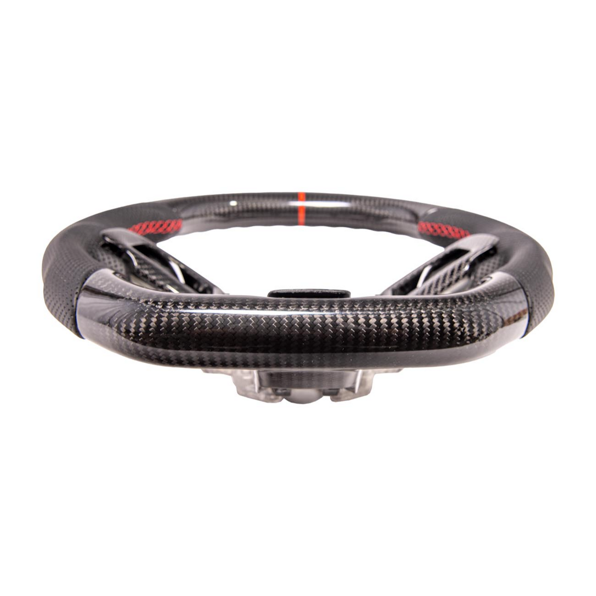 2015-23 Mustang Black Leather Red Stitching Carbon Fiber Steering Wheel image 40