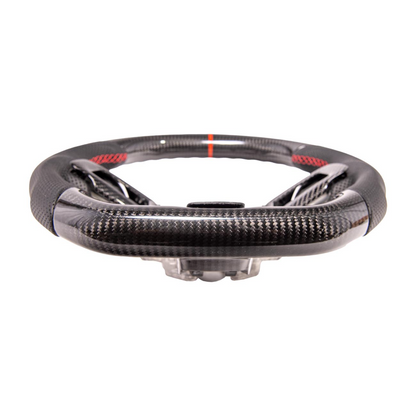 2015-23 Mustang Black Leather Red Stitching Carbon Fiber Steering Wheel image 40