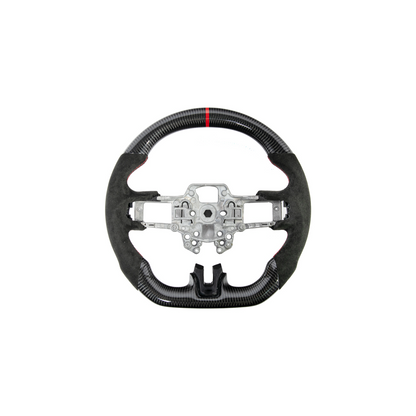 2015-23 Mustang Black Leather Red Stitching Carbon Fiber Steering Wheel image 44