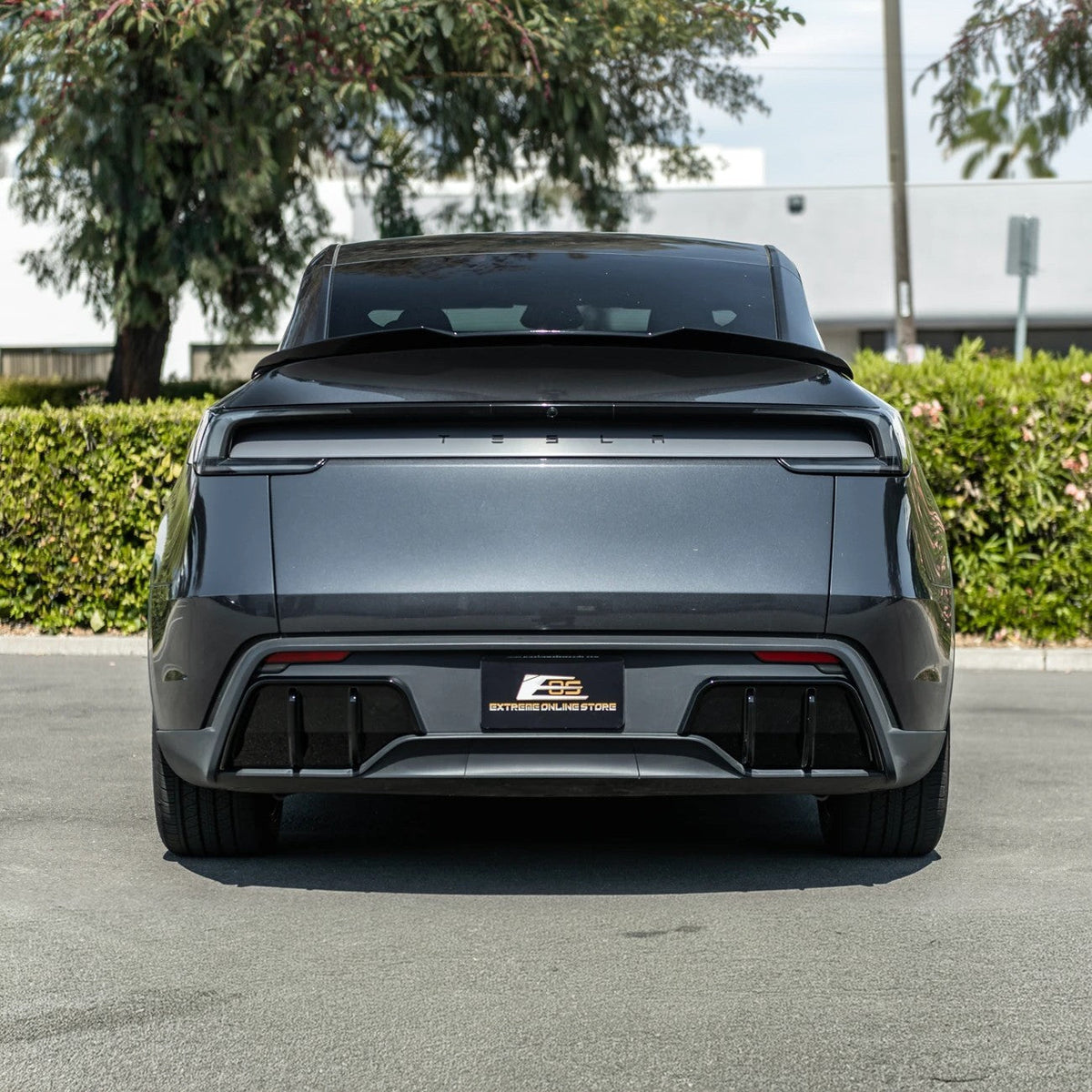 2025-Up Tesla Model Y | Fast Style Glossy Black Rear Bumper Finned Diffuser image 5