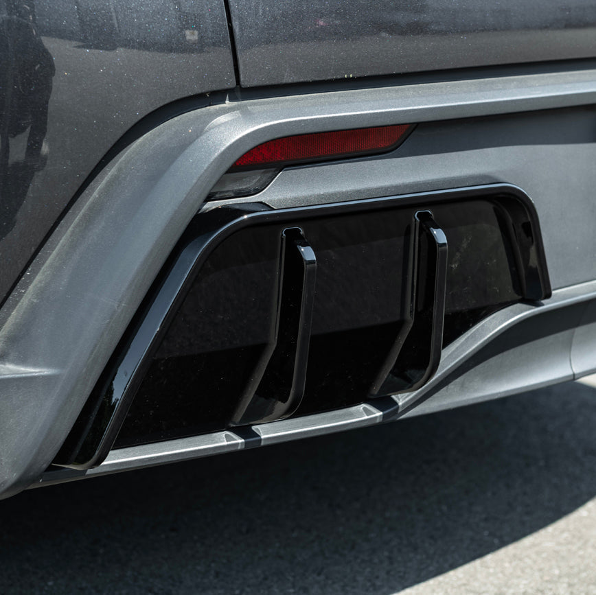 2025-Up Tesla Model Y | Fast Style Glossy Black Rear Bumper Finned Diffuser image 11