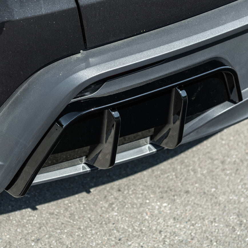 2025-Up Tesla Model Y | Fast Style Glossy Black Rear Bumper Finned Diffuser image 12